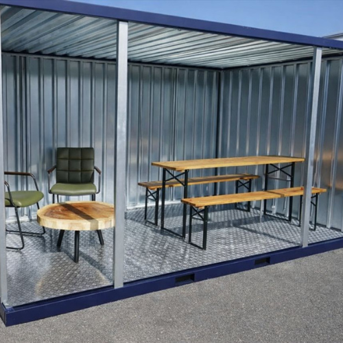 Caseta de jardín abierta de 4 x 2 metros