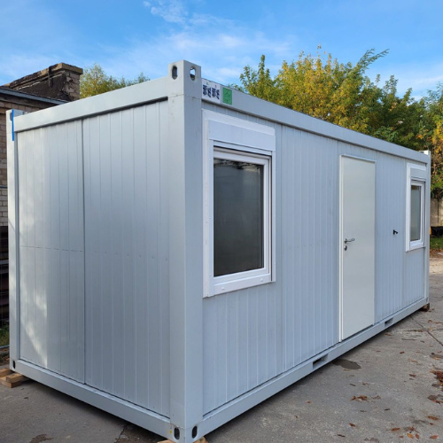 Contenedor oficina de Obra 20 pies con dos ventanas